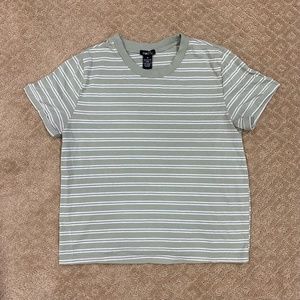 SHEIN Striped Green T-Shirt